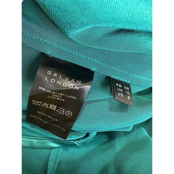 Galvan London Pandora Asymmetrical Bias Cut Dress In Emerald US 6 $1795 - Picture 11 of 11